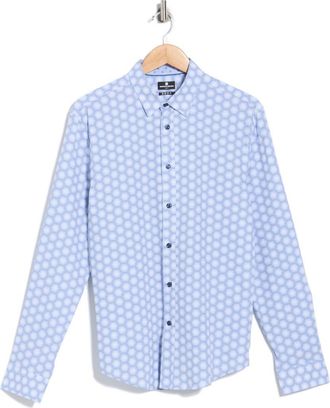Brooklyn Brigade Geometric Button-Up Shirt in White/Blue at Nordstrom Rack, Size X-Large