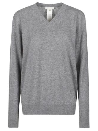 The Row Nian V-Neck Knit Long-Sleeve Top