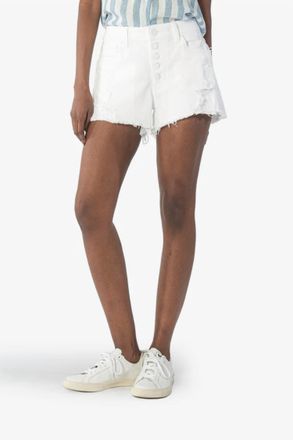 Kut from the Kloth Jane Distressed High Rise Short In White