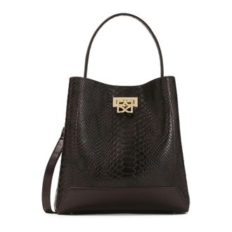 Kazar Bruine handtas met slangenpatroon - Dames - Handtassen - Bruin - ONE Size - Leer - Tassen