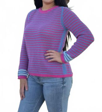 Hatley Pointelle Stripe Sweater In South East Summer