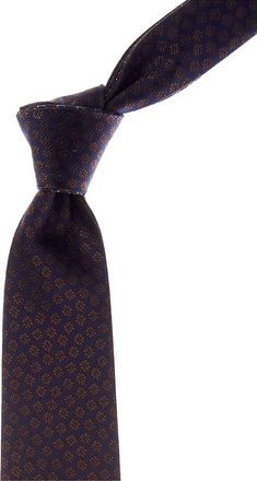 Canali Navy Floral/Circles Reversible Silk Tie