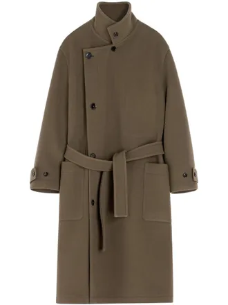 Christophe Lemaire Asymmetrical Belted Wrap Coat