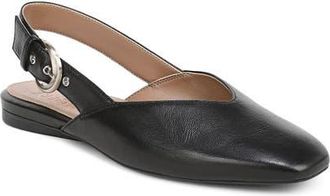 Naturalizer Crystal Slingback Flat in Black Leather at Nordstrom, Size 9.5