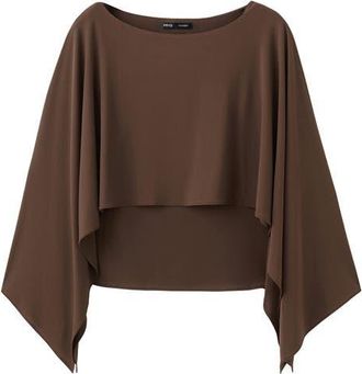 Mango Blusa Lina Cape Top in Brown at Nordstrom, Size X-Small