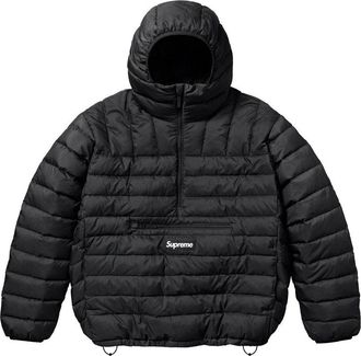SUPREME Micro Down Half Zip Hooded Pullover Black White SUP-FW23-132