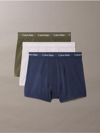 Calvin Klein Mens Cotton Stretch 3 Pack Trunk - Multi - XL