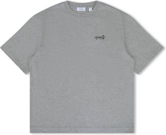 Off-white Mens Paint Splatter Arrow Diag Skate Fit Tee In Heather Grey