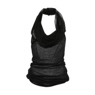Rick Owens Sleeveless Tops, female, Black, Size: S Top