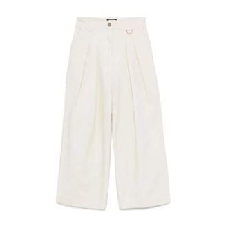 Barbour Wide Trousers, female, Beige, Size: S Casual Cotton Trousers