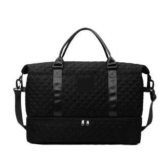 Generic Foldable Fitness Bag Casual Travel Suitcase,Compatible For Women Outdoor Short Trip Handbag Large Capacity Fashionable Luggage(All-Match Black)