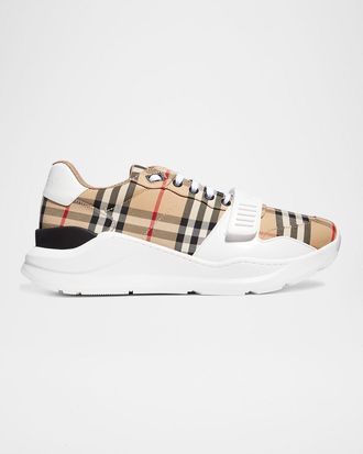 Burberry Men & apos;s Vintage Check Canvas Low-Top Sneakers