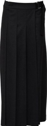 P.A.R.O.S.H. Melange Gabardine Ankle-Length Pleated Maxi Skirt