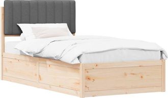 vidaXL Estructura De Cama Con Cabecera Tapizada Gris Oscuro Vidaxl
