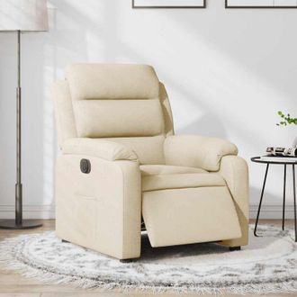 vidaXL Vidaxl - Sill&oacute;n Reclinable El&eacute;ctrico De Tela Crema