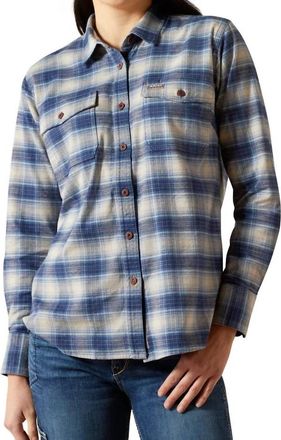 Ariat Rebar Flannel Durastretch Work Shirt In Navy