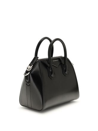 Givenchy Womens Box Leather Antigona Mini Handbag Black Calf Bos Taurus Handbags Hand Bags