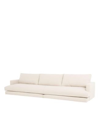 Deco Wood Sof&aacute; recto tono blanco roto 325x105cm