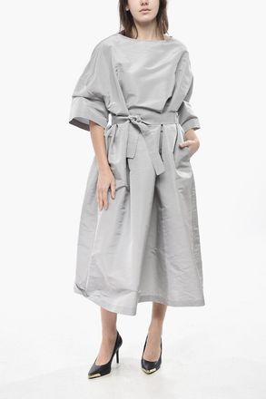 Super Blond Silk Organza Kaftan With Belt Super Blond
