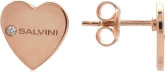 Salvini I Segni 9k Rose Gold Diamond Heart Earrings