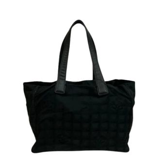 Chanel Pre-owned Tote Bags, female, Black, Size: ONE SIZE Pre-owned Nylon Tote Bag