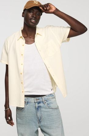 Lucky Brand Mens Short Sleeve Double Gauze Shirt