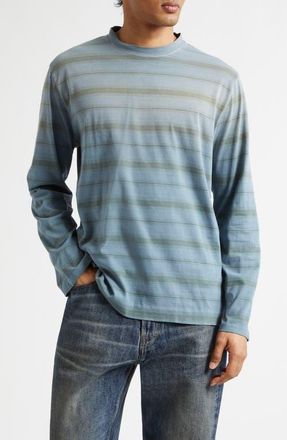 Our Legacy Box Stripe Long Sleeve T-Shirt in Spray Fade Ghost Stripe at Nordstrom, Size 38 Us
