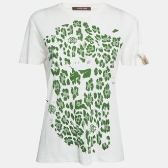 Roberto Cavalli White Printed Jersey T-Shirt