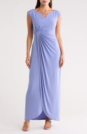 Connected Crystal Notch Side Ruched Gown in Periwinkle at Nordstrom Rack, Size 10