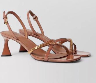 Stella McCartney chain detail square toe sling back sandals