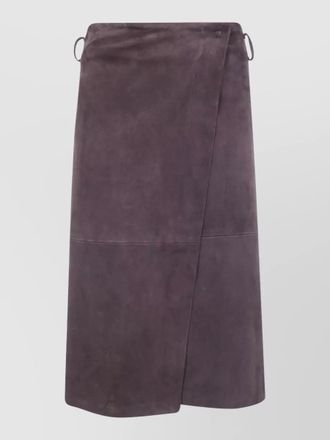 Semicouture leather wrap skirt