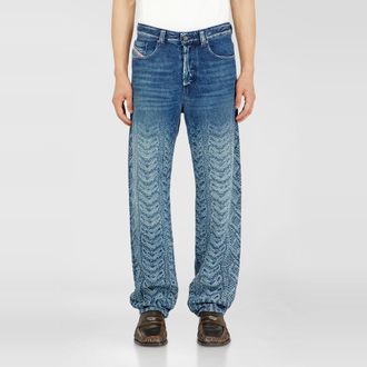 Diesel Regular Jeans Regular Waist 2024 D-Macs, Dark blue, Button fly