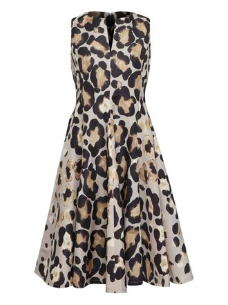 Sara Roka Mariella animal-print midi dress - Neutrals