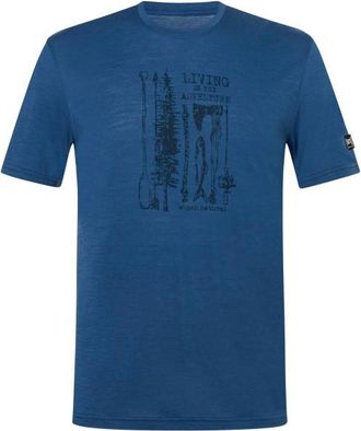 super.natural Fishing Adventure Tee Merinoshirt f&uuml;r Herren | blau