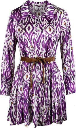 Motel White Printed Viscose Mini Dress