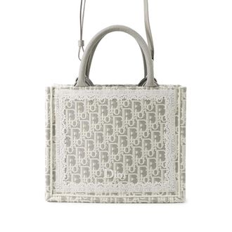 Dior Pre-owned Dior Mini Oblique Embroidered Canvas Lace Book Tote Ladies J8UWYTHE0C9CS9AX