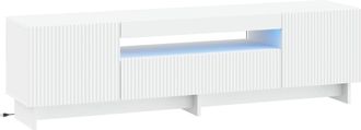 vidaXL Mueble De Tv Led Blanco Madera De Ingenier&iacute;a Vidaxl