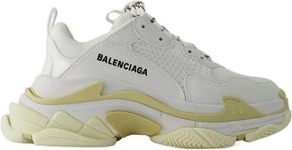 Balenciaga Sneakers, female, White, Size: 12 US White Triple S Sneakers Leather Free