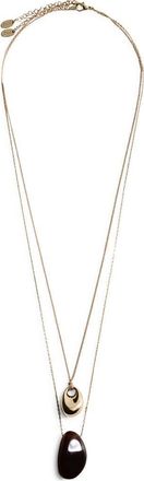Mango Double Pendant Necklace in Gold at Nordstrom