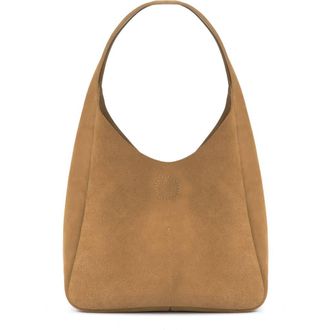 Ezra Arthur Phoebe Leather Hobo Nubuck Suede Shoulder Bag in Sand at Nordstrom