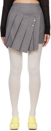 lesugiatelier Gray Folded Miniskirt