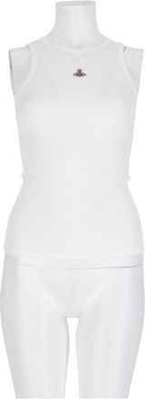 Vivienne Westwood White Sleeveless Viscose-Blend Top