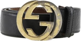 Gucci Pre-owned Leather belts - Dames - Vintage Accessoires - Zwart - ONE Size - Leer - Vintage