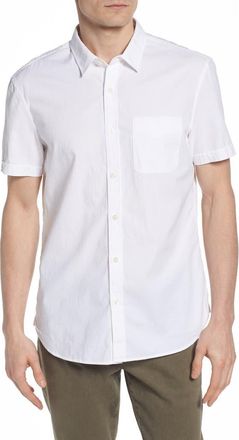AG - Adriano Goldschmied Pearson Regular Fit Short Sleeve Sport Shirt in True White at Nordstrom Rack, Size X-Large