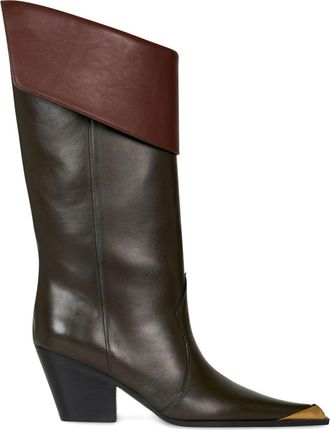 Etro leather mic-calf boots - women - Calf Leather/Calf Leather/Calf Leather - 37 - Green