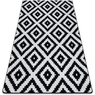 RugsX Rugsx - Alfombra Sketch - F998 Crema/negro - Cuadrados Ruta Black 280x370 Cm