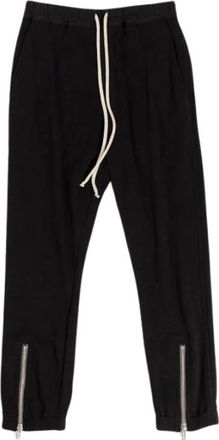 Rick Owens Zipped Track Pant - Heren - Sweatpants - Zwart - XL - Katoen - Broeken