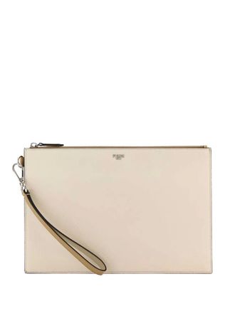 Fendi leather clutch - Neutrals