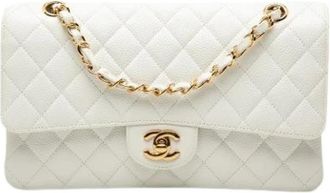 Chanel Pre-owned Classic Double Flap Schoudertas - Dames - Vintage Schoudertas - Wit - ONE Size - Leer - Vintage