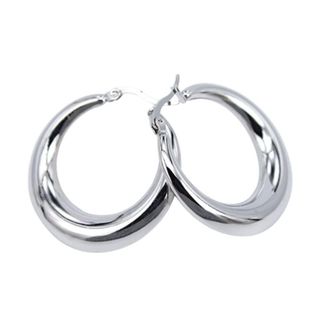 Generic Moon Round Creole Hoop Earrings for Women 925 Sterling Silver Statement Fine Jewelry Female Gifts Attractive Design